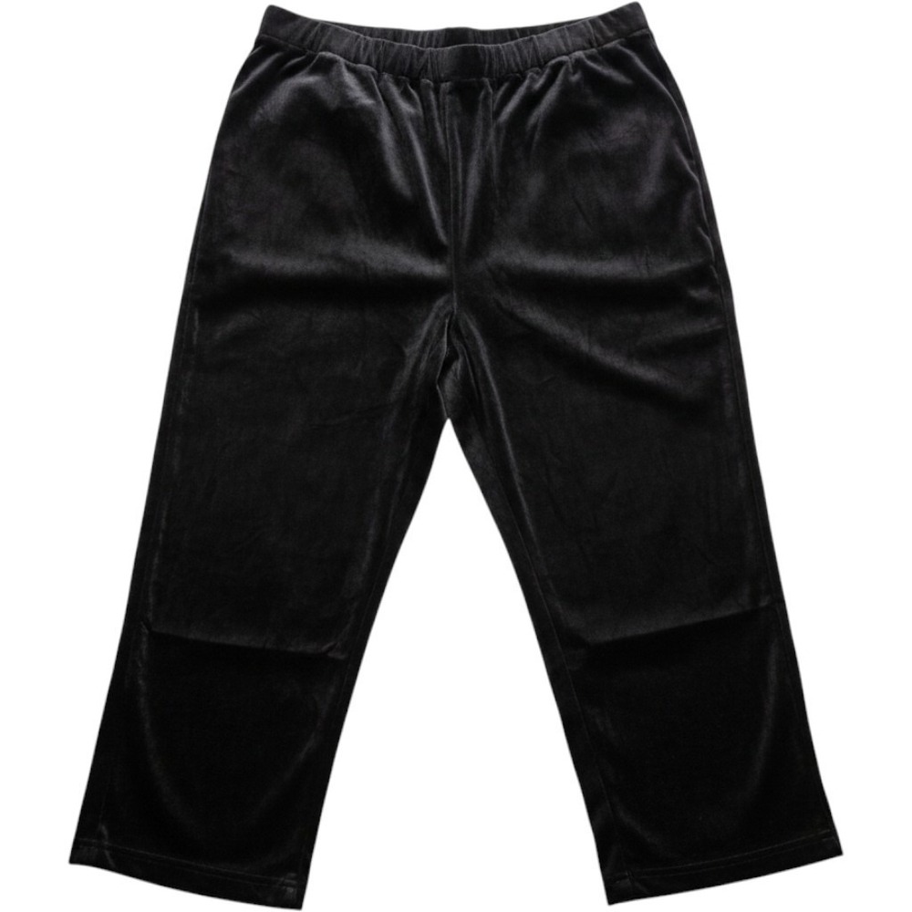 St. John's Bay Pants Womens 2X Black Velour Sweatpants Pull On Elastic Waist